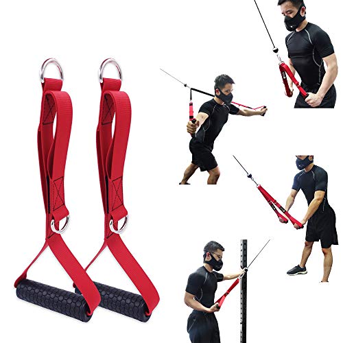 J Bryant 4-in-1 Red Triceps Rope Handles & Resistance Bands for Gym