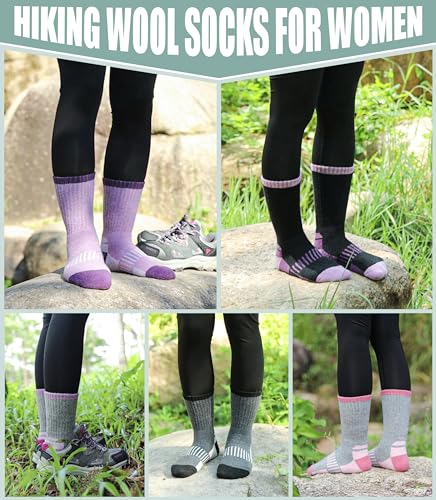 Yebing Merino Wool Hiking Socks for Womens Thermal Warm Winter Boot