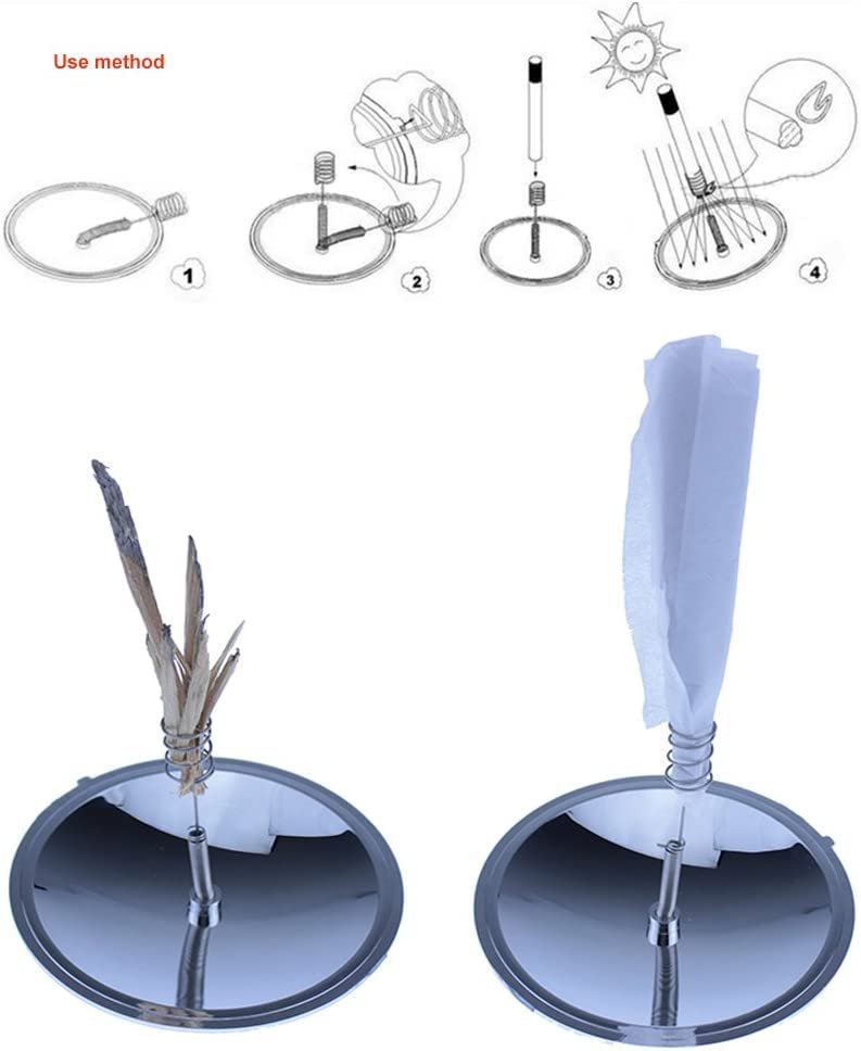 Solar Fire Starter - Portable Parabolic Mirror for Camping & Survival
