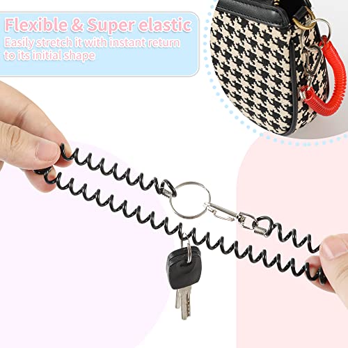 Retractable Coil Spring Keychain - 12pcs in 6 Colors