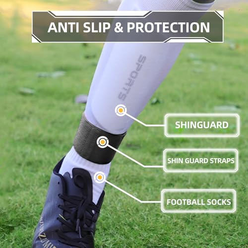 Elastic Soccer Shin Guard Straps - 4 Pack for All Ages