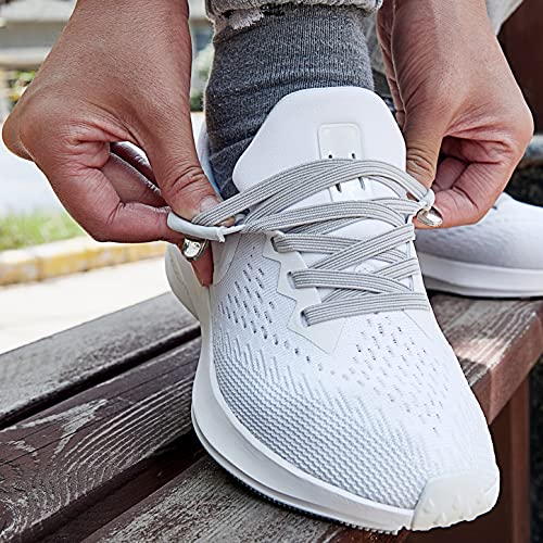 No Tie Elastic Shoelaces for Adults and Kids - White