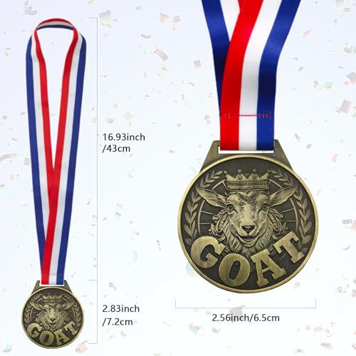GOAT Medal - 3-Inch Bronze Pendant with Neck Strap for Champions