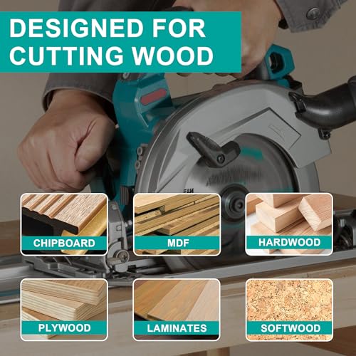 6-1/2 Inch Circular Saw Blade 40-Tooth & 60-Tooth, 5/8 Inch Arbor, Alternate Top Bevel Saw Blades for Cutting Wood, 2 Pack