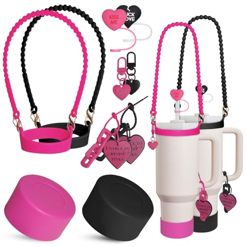 Stanley Cup Accessories Set - 30 & 40 Oz with Hot Pink & Black Variants