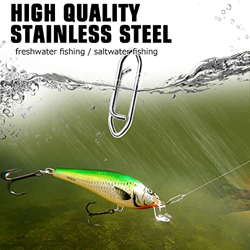 High Strength Fishing Clip Snap - Stainless Steel, 44lb, 50 pcs