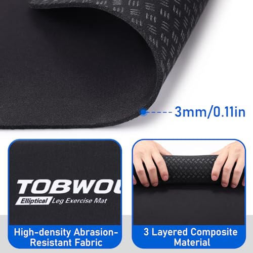 Non-Slip Workout Mat for Elliptical Machines - Black