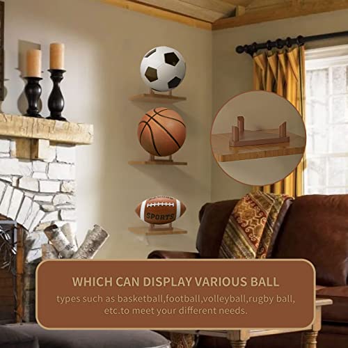 Wooden Ball Display Stand for Football, Basketball & Volleyball