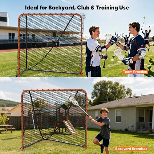 Lacrosse Goal Net Replacement - 6' x 6' x 7' - Black, 4mm