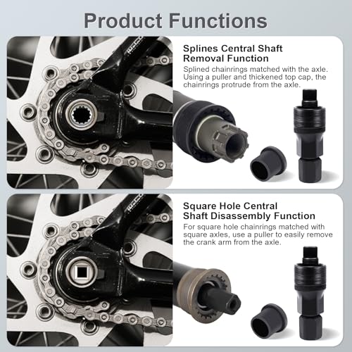 Bike Crank Puller Tool - Premium Carbon Steel for Square Taper & Splined Cranks