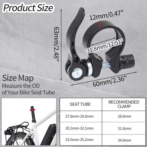 31.8mm Bicycle Seat Post Clamp - Lightweight Aluminum