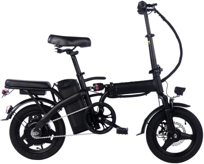 Skiennix 14-Inch Folding Electric Bicycle - 330 lb Load Capacity, 19 mph Speed, 48V Battery, Ideal for City Commuting