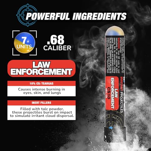 Duke LE CS10 Irritant Projectiles-Non Lethal Gun, 68 Caliber Pepper Balls for Self Defense, Non Lethal Self Defense Weapons, Compatible w/Pepper Ball Launchers for Home & Personal Protection- 7 Count