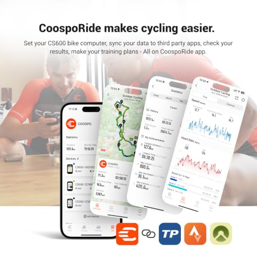 COOSPO CS600 GPS Bike Computer - Waterproof Touchscreen Speedometer