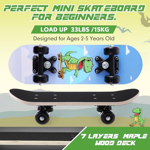 Kids Skateboard Set with Protective Gear - Tyrannosaurus Design