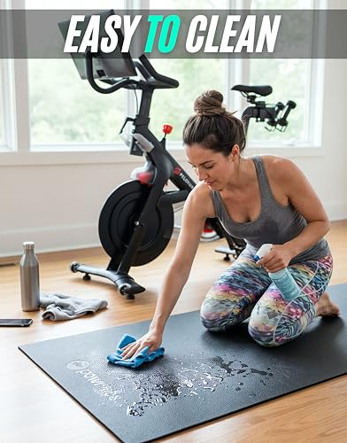 Exercise Bike Mat 30" x 60" - Non-Slip, Waterproof & Floor Protector