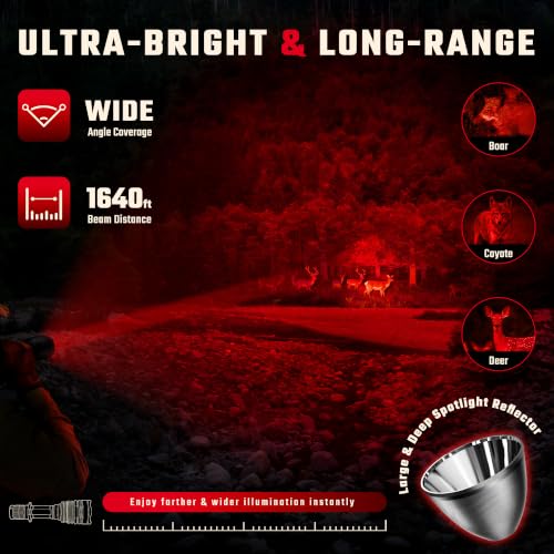 DARKBEAM Mini Red Light Flashlight for Night Hunting & Wildlife Observation