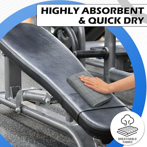 Microfiber Workout Towels - 3 Pack Grey Gym Sweat Towels