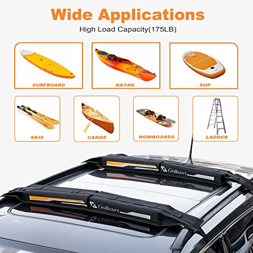 Universal Soft Roof Rack Pads for Kayak, Surfboard, SUP - 15FT Straps