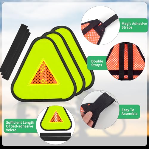 Reflective Yield Safety Triangle Sign - 7 Inch for Bikes