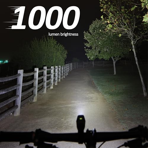 CECO 1000 Lumen Bike Front Light - Waterproof, Rechargeable, 5 Modes