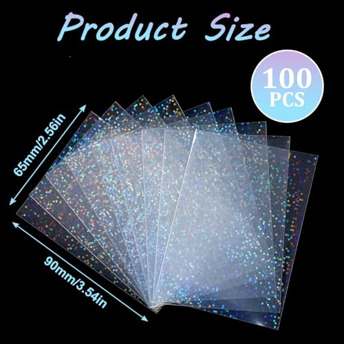 100 Holographic Card Sleeves - Starry Design, 65x90mm