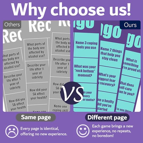 Adult Recovery Bingo Game with 24 Cards and 200 Chips - Support Group Activity