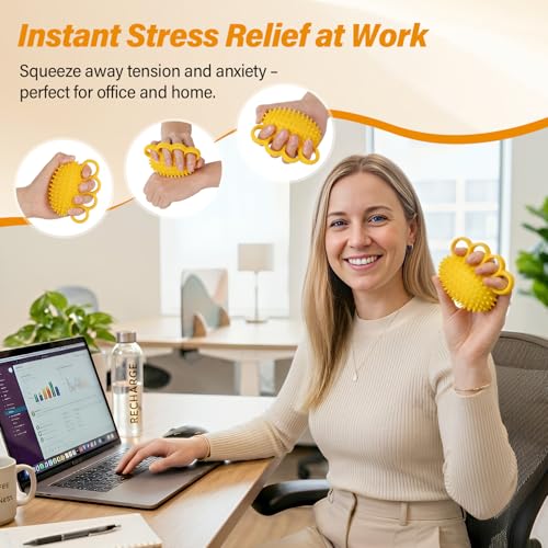 Fanwer Hand Exercise Squeeze Balls for Therapy, Grip Strength Trainer