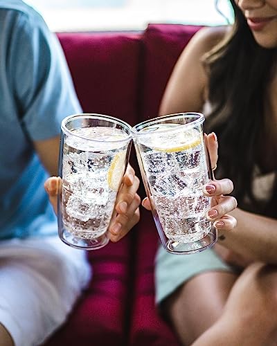 Tervis 16oz Clear Double Wall Insulated Travel Tumbler Made in USA, Keeps Drinks Hot & Cold