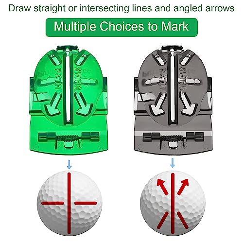 Golf Ball Alignment Marker Tool - 2 Pack, Blue & Black