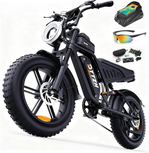 1500W Electric Bike for Adults - 20" Fat Tire, Black