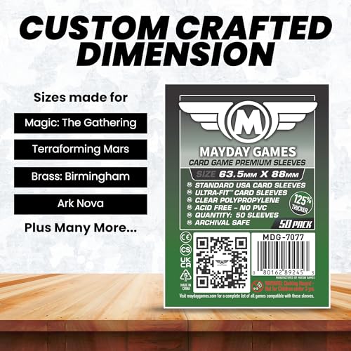 Premium Card Sleeves 63.5 x 88 mm - 50 Count, 90 Micron Clear Protectors