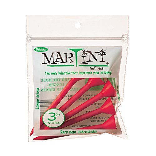 Durable 3-1/4" Golf Tees - Unbreakable Plastic, 5 Pack, Flame Color