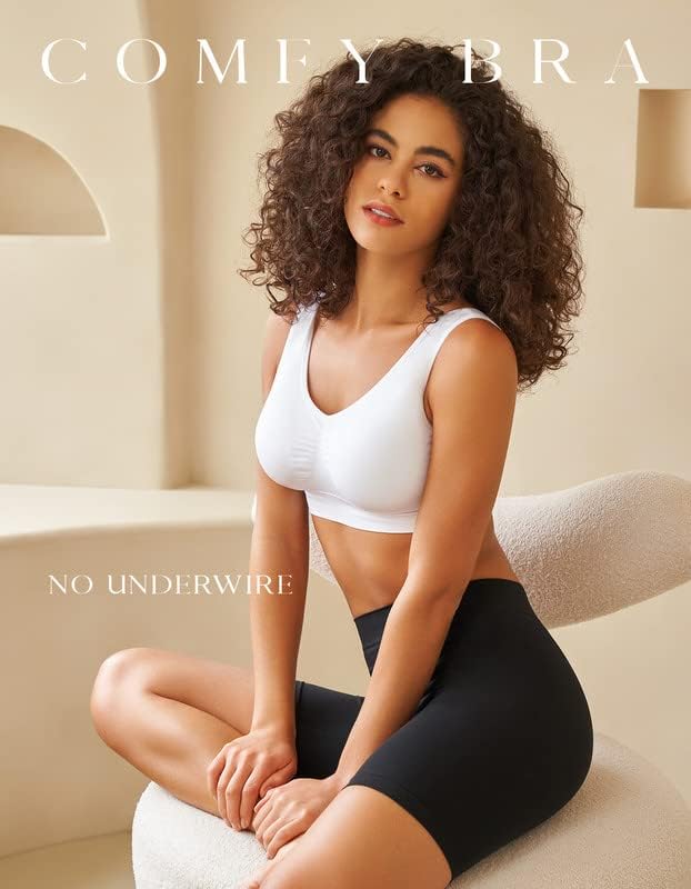 Skiennix Women's Sports Bras - Comfortable Seamless Stretchy Yoga Bra | 3-Pack Set