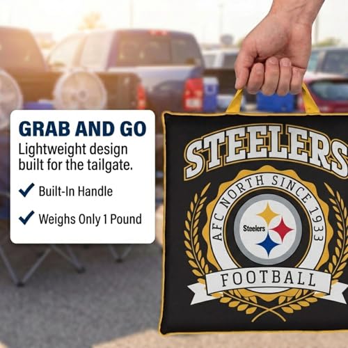 Pittsburgh Steelers Crest Stadium Cushion - Portable & Durable