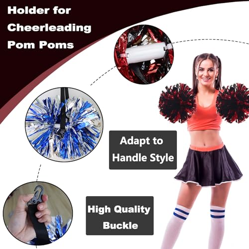 Cheerleader Pom Pom Holder Straps for Backpack Accessories - No Poms Included