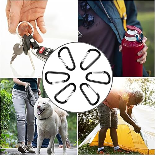 3" Aluminum Carabiner Keychain Clip - 12 Multicolor Set