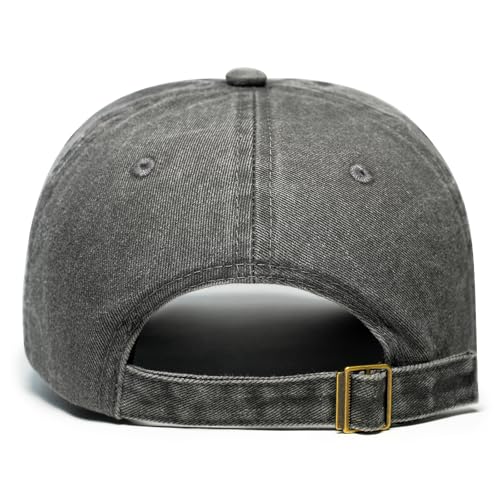 Adjustable Washed Cotton Nana Hat for Grandkids - Dark Grey Gift for Nana