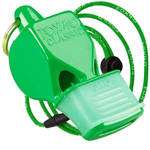 Fox 40 Classic CMG Pealess Whistle with Lanyard - Green