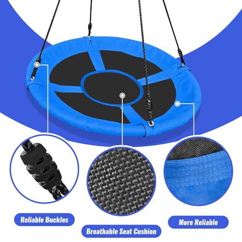 AOBOTE 40 Inch Saucer Tree Swing for Kids with 660lb Capacity Waterproof Oxford Fabric AB010006-1