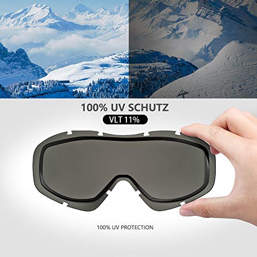 OTG Ski Goggles - Anti-Fog, UV400 Protection, Helmet Compatible, 5.30 x 1.65 inches