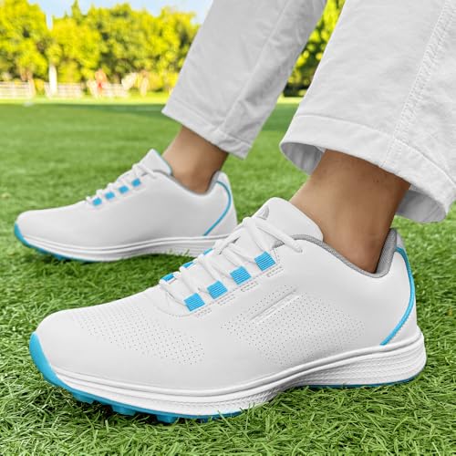 Ifrich Women's Waterproof Spikeless Golf Sneakers - Blue, Size 9 / 556