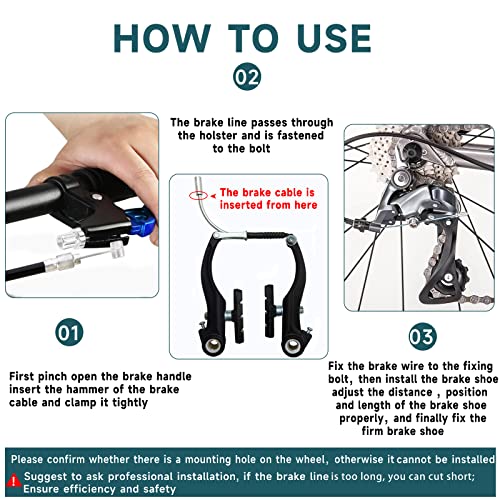 Bike Brake Cable Set - Front & Rear Universal Bicycle Cables