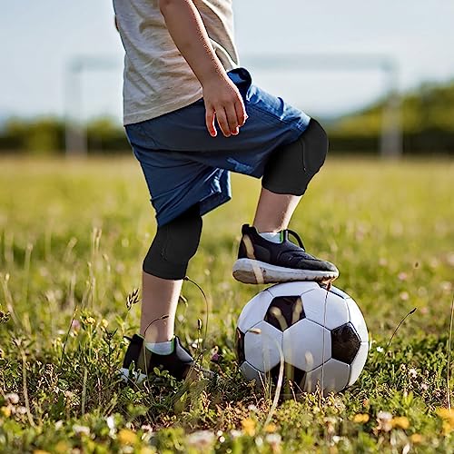 Kids Knee Pads - Breathable Elastic Support for Sports - Black, Small