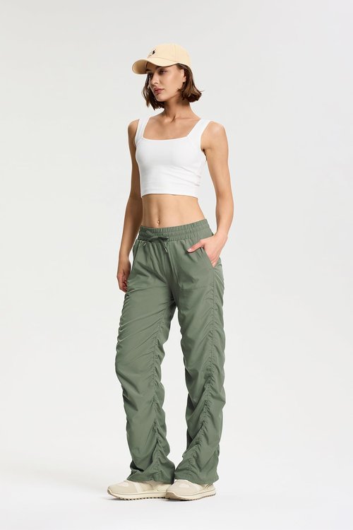 Yogipace Women's Lightweight Wrinkle Resistant Dance Studio Pants,Travel Pant with UV Protection,31",Grey Sage,Size M