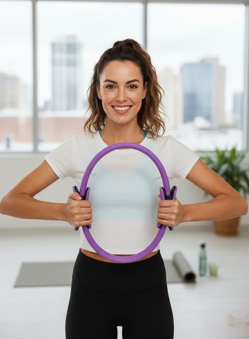 HOLY HEALTH Pilates Fitness Ring 15” – Full Body Toning & Resistance – Comfortable Non-Slip Exercise Circle for Yoga & Pilates – 5 Colors Available (Gray)