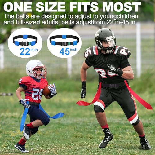 HASITE 4-Pack Flag Football Belts Sets for 2-30 Players Adjustable Youth & Adult