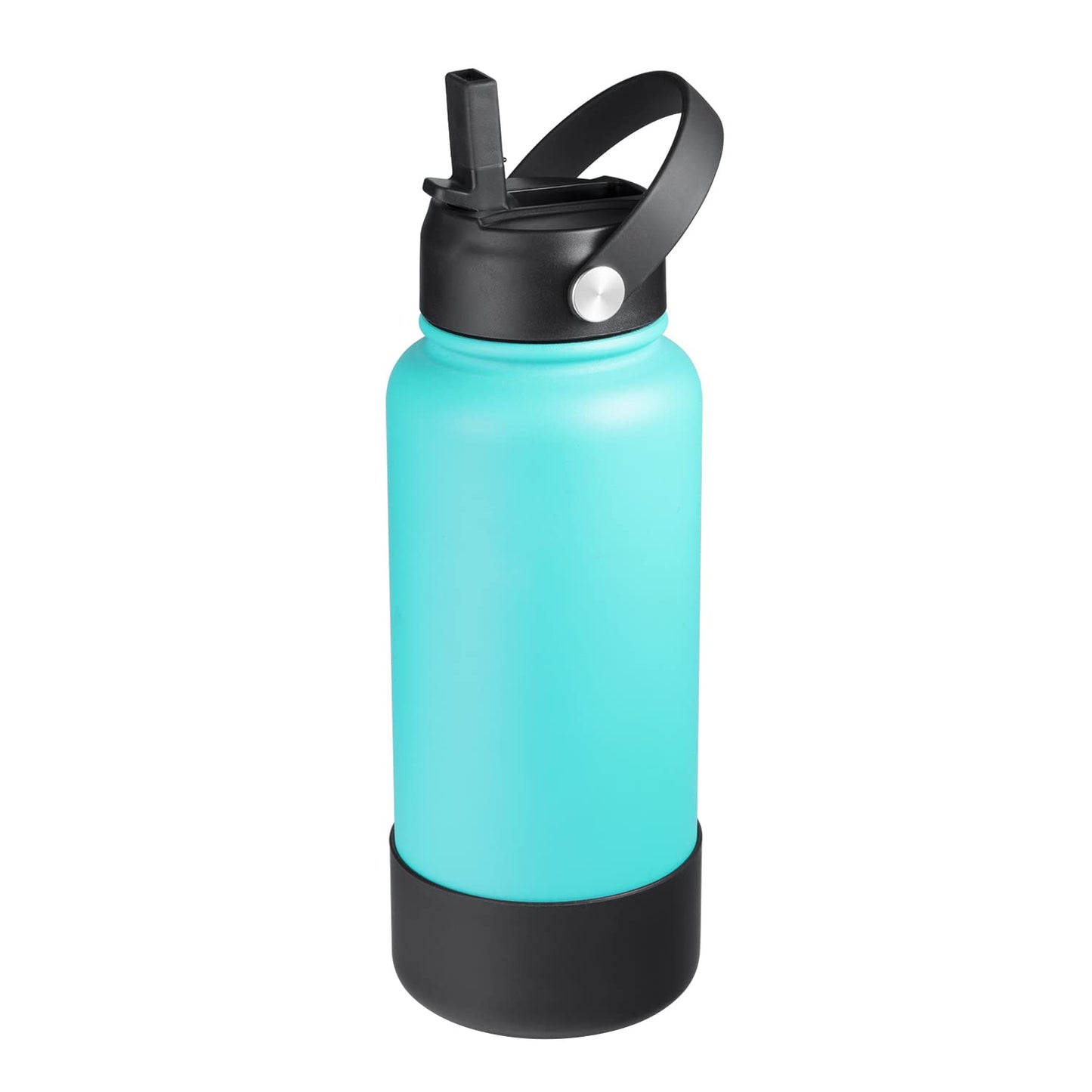 KMN Wide Mouth Straw Lid with Flip Top, Replacement Cap with Straw for Hydro Flask 18 32 40 oz Wide Mouth Water Bottle & 12 16 20 oz Coffee Flask, BPA-Free Leakproof Sports Lid (dark)