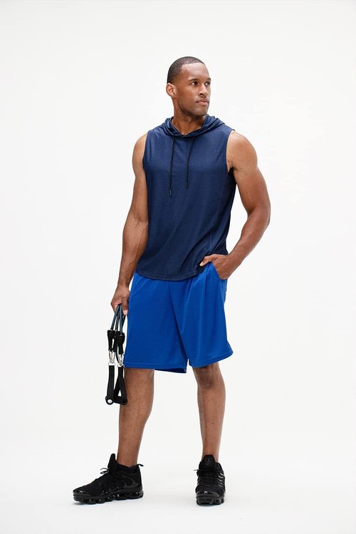 DEVOPS Men's 10-Inch Loose-Fit Workout Gym Shorts - Comfortable with Pockets