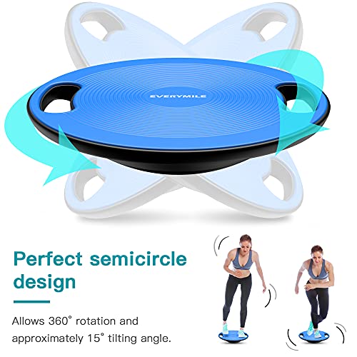 Wobble Exercise Balance Board - No-Skid, Portable Handle, Classic Blue